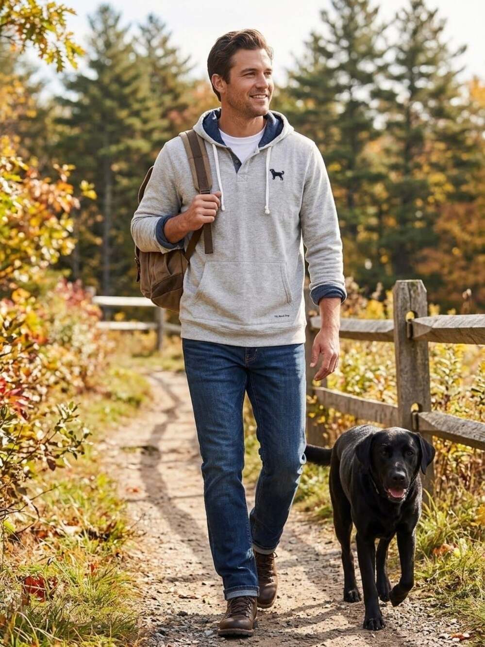 The Black Dog Brand Heather Gray Pullover Hoodie Sweatshirt Medium